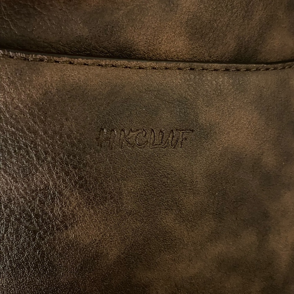 Brown Crossbody Bag with Patterned Strap - Picture 6 of 7